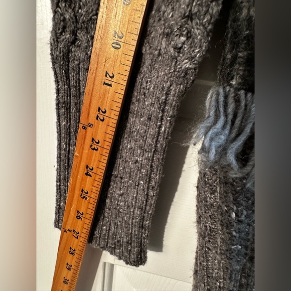 BANANA REPUBLIC Med VINTAGE Mixed Textile Wool Alpaca Chunky Fringe Turtleneck - Picture 13 of 13